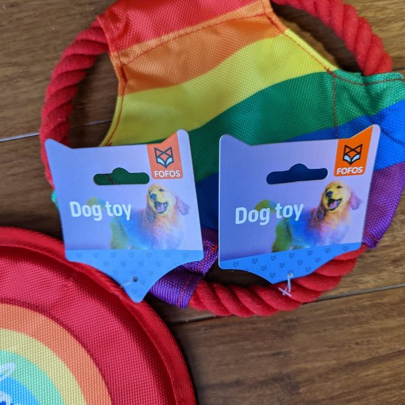 FOFOS Bundle of 2 Rainbow Pride Dog Toys - Picture 5 of 5